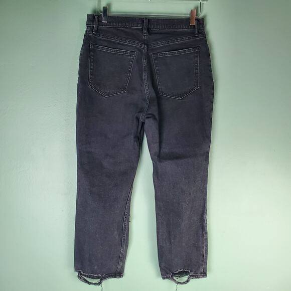 Abercrombie & Fitch Womens Black Ankle Straight Ultra High Rise Jeans Size 29 - Picture 2 of 5